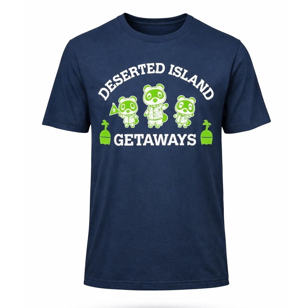 Animal Crossing Deserted Island Getaways T Shirt Navy M